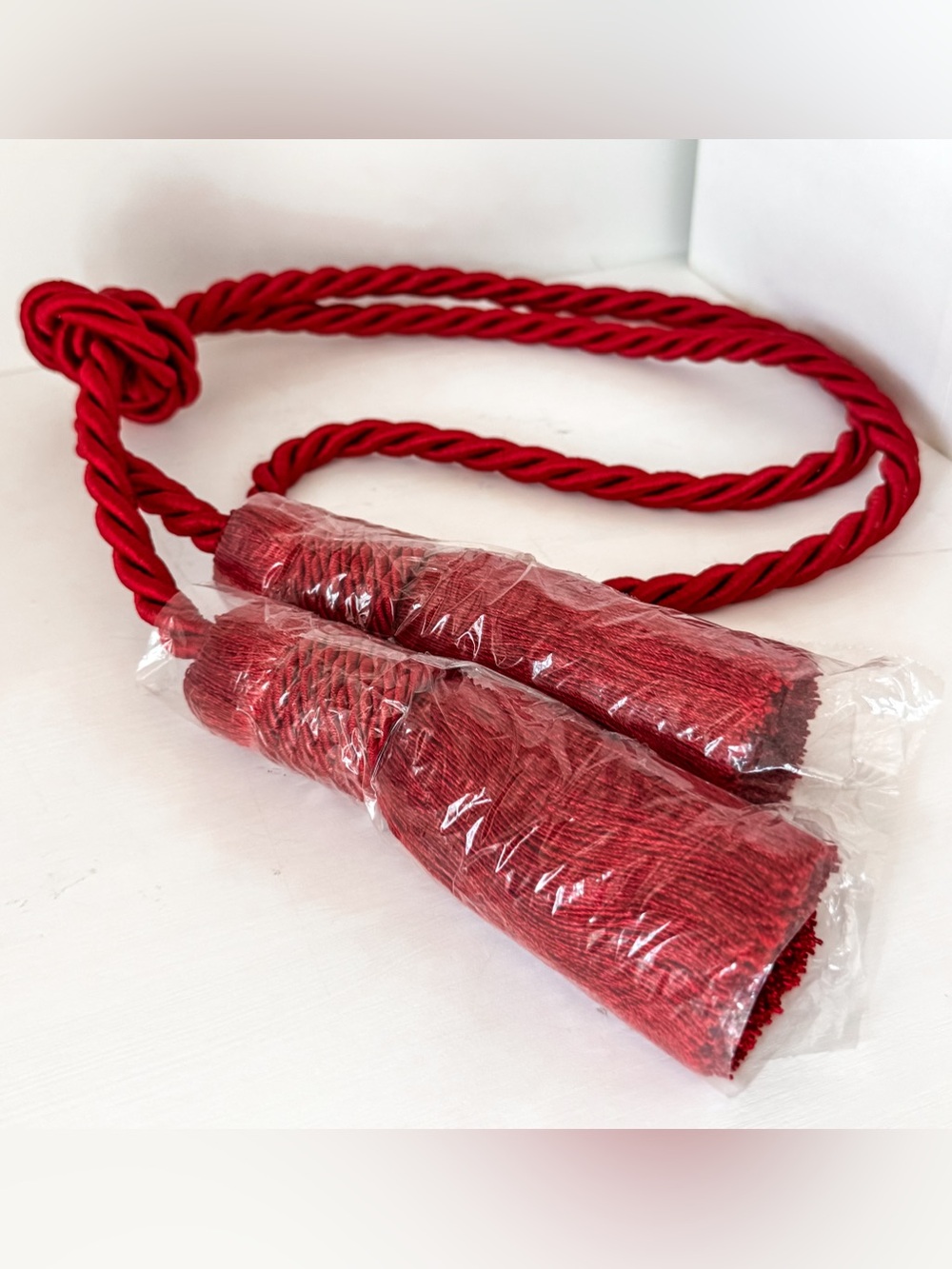 Elegant Red Curtain Tassel Tieback - Decorative Drapery Accent